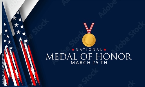 National Medal Of Honor Day with US flag ,  Background Vector Illustration photo