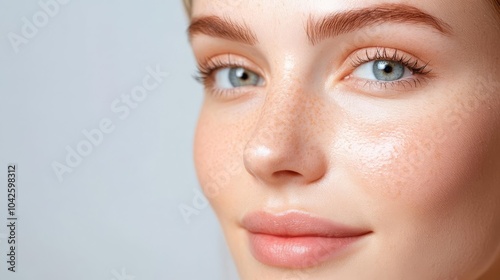 Dark spots and uneven skin tone transitioning to bright, clear complexion after brightening serum, beauty concept
