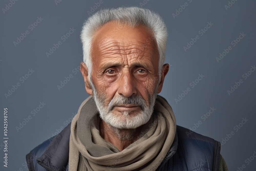 Portrait of an old man with grey hair and a white beard Portrait of an old man with grey hair and a white beard