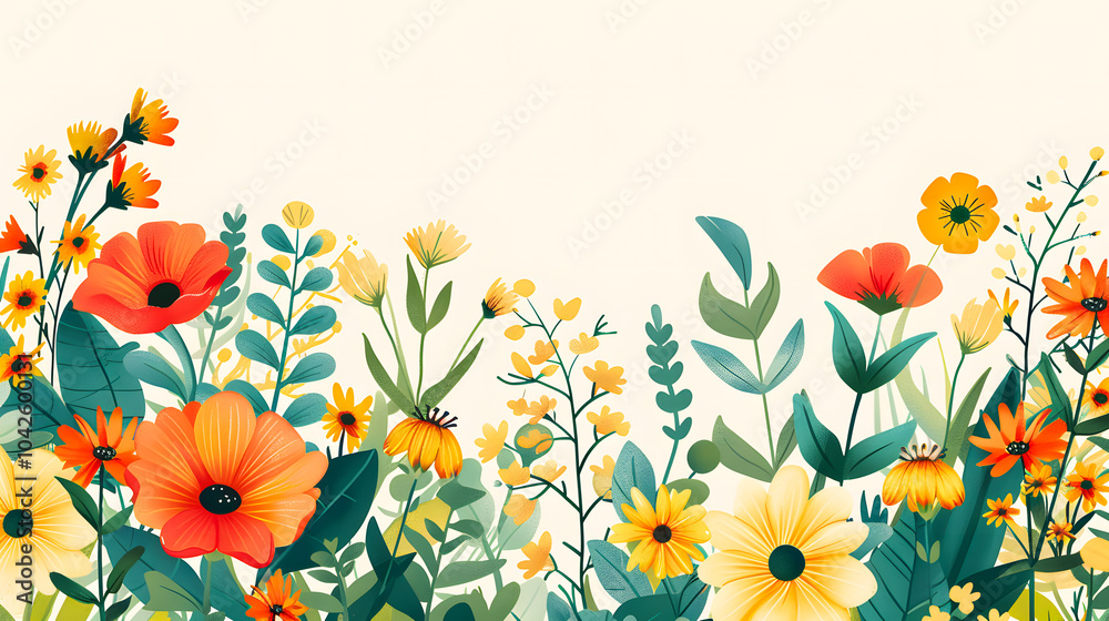 Obraz premium Spring ephemera border backgrounds flower plant 