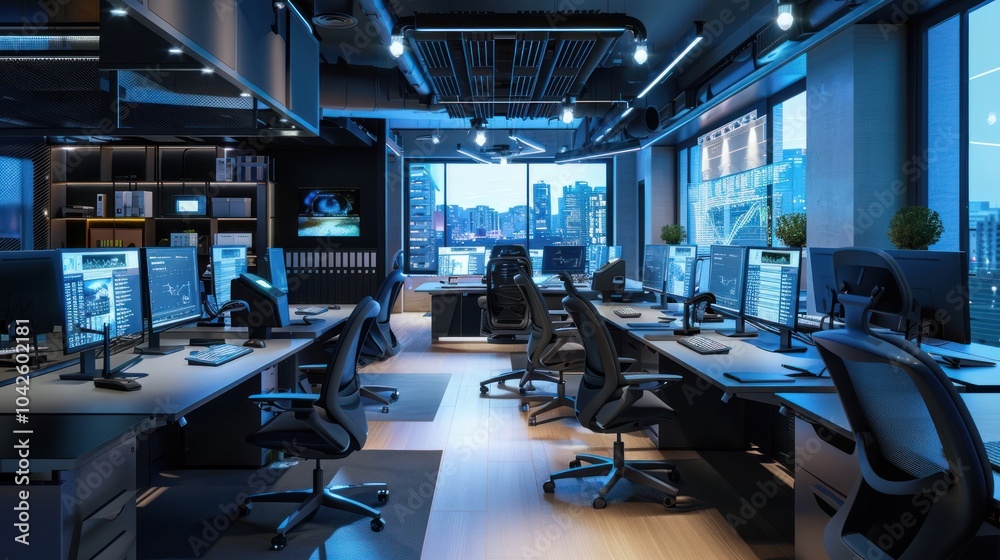 Modern Office Space with City View Modern Office Space with City View