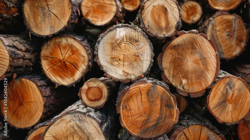 Logging Operation with Fallen Tree Trunks Logging Operation with Fallen Tree Trunks