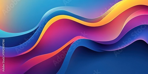 Abstract Colorful Wavy Shapes with Gradient Colors