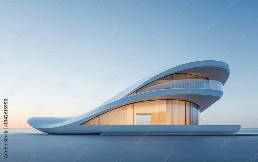 Fototapeta premium Minimalist modern architecture and spatial structure 