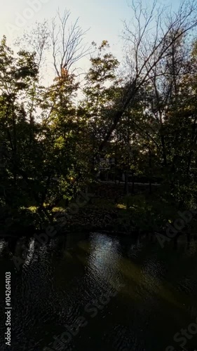 A first-person view FPV flight along the Moskva River in Moscow, Russia. The video is taken from a drone flying at a low altitude, and it provides a unique perspective of the river and its