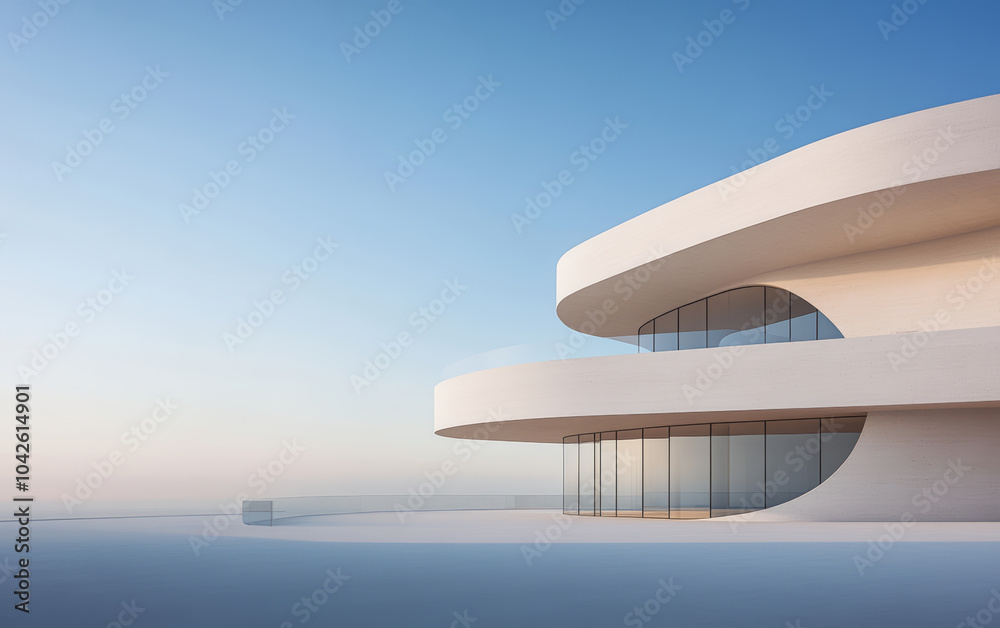 Fototapeta premium Minimalist modern architecture and spatial structure 