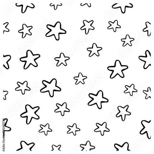background, star, seamless simple vector hand draw sketch doodle