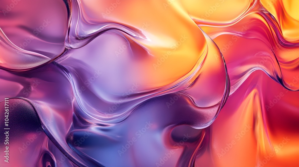 Fototapeta premium Abstract Purple and Orange Liquid Swirl Background