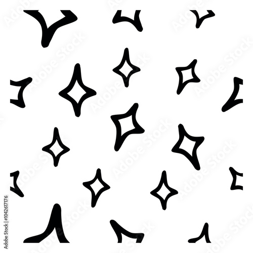 background, star, seamless simple vector hand draw sketch doodle