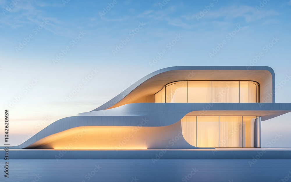 Obraz premium Minimalist modern art building space structure