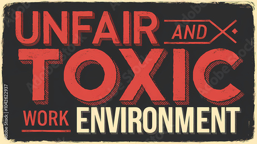 Unfair and Toxic Work Environment Typography in Vintage Style