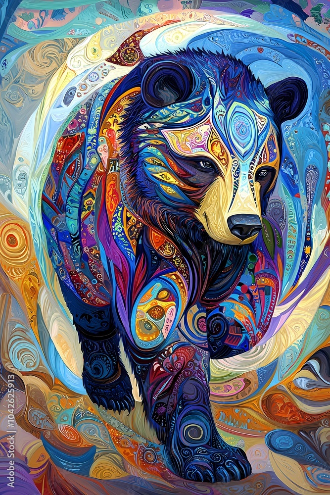 Fototapeta premium Mystical Bear Spirit Illustration