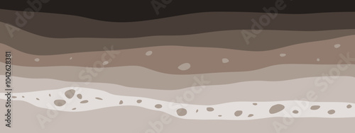 Brown Soil and Gravels Layers. Sedimentary bedding