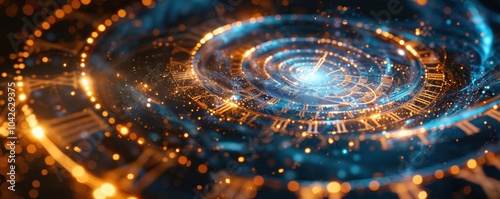 Delve into the depths of time travel theories with a wide-angle view An image that visually captures