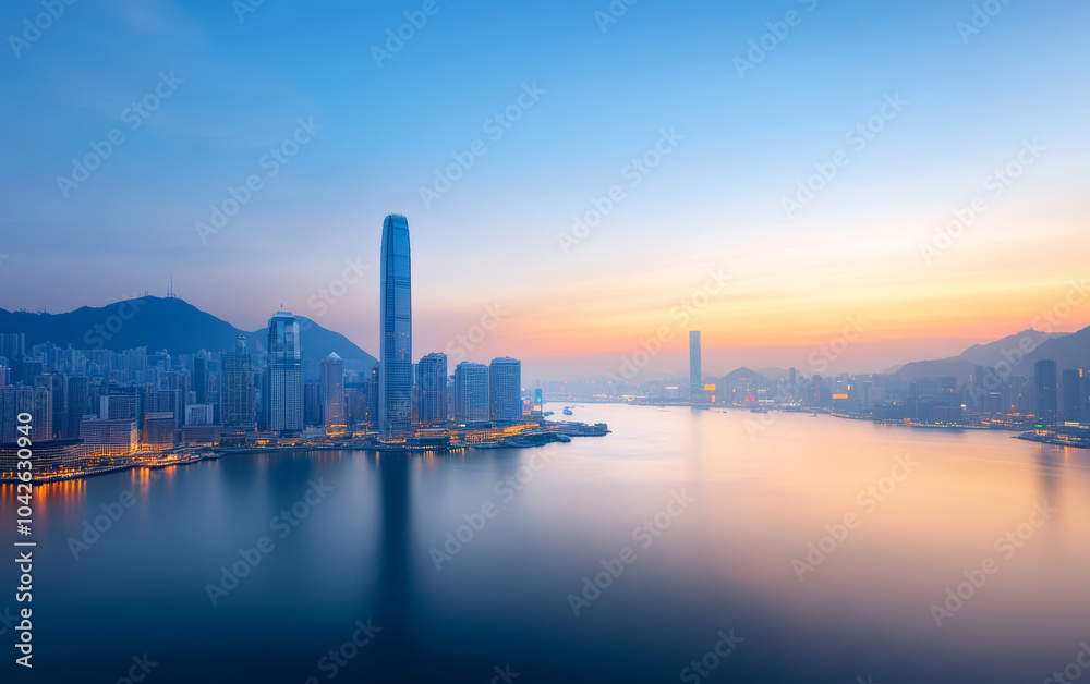 Fototapeta premium Architectural landscape of modern urban skyline