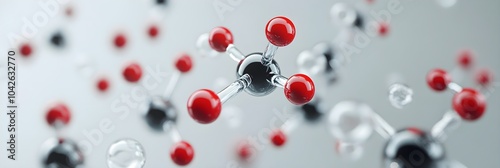 Carbon Dioxide (CO2) Molecule on a grey background