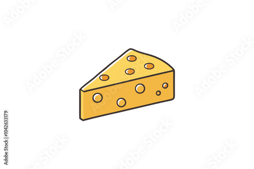 Dairy product slice | isolated vector silhouette illustration on white background