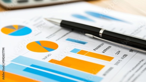 Financial Management Charts on Isolated Soft Background