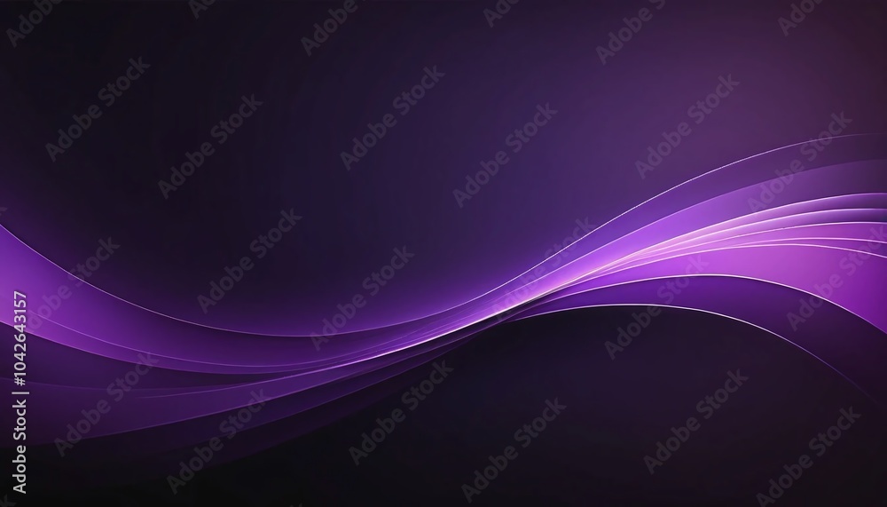Fototapeta premium Purple Abstract Waves, Background Design, Flowing