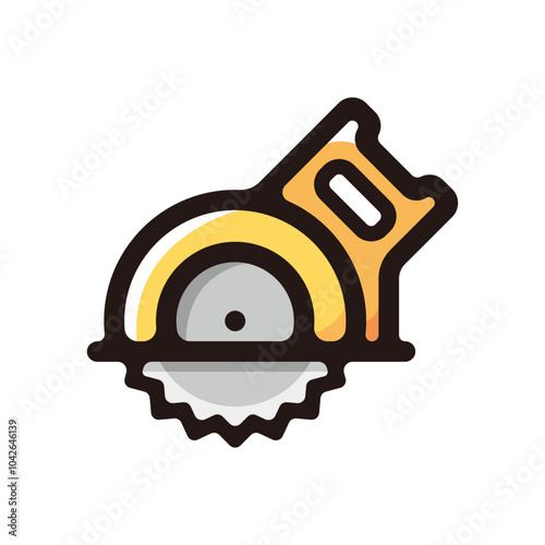Circular saw outline icon for graphic design, apps and websites