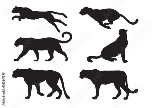 silhouettes of leopard or cheetah or phanter