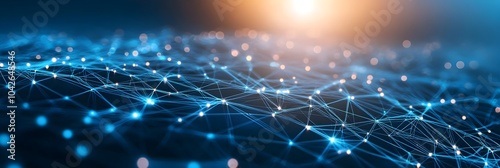 A high-tech background with a digital mesh network design in silver and blue gradients, suited for a cybersecurity application's user interface