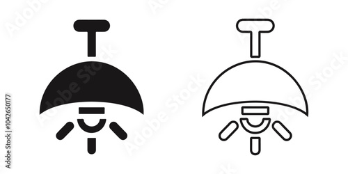 Electric ceiling lamp lighting vector and icon design