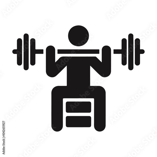 Bodybuilding sport gym weight lifting black silhouette vector icon design