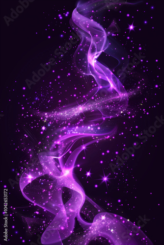  Enchanting purple magic light effect with sparkles and twinkling stars