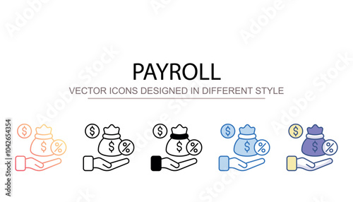 Payroll icon design with white background stock illustration