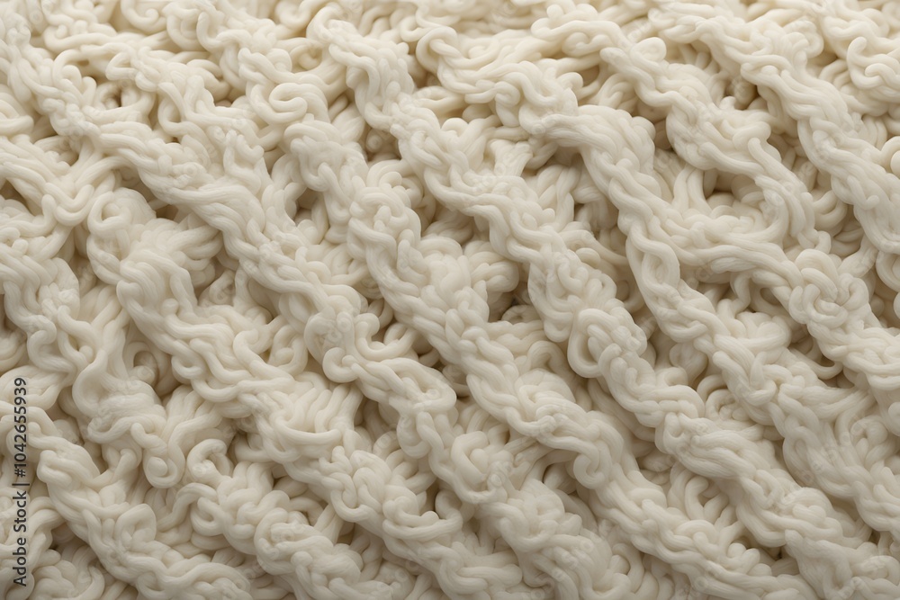 Thick woolen cable knit pattern emphasizing chunky strands in a warm off white, Ai Generated Thick woolen cable knit pattern emphasizing chunky strands in a warm off white, Ai Generated