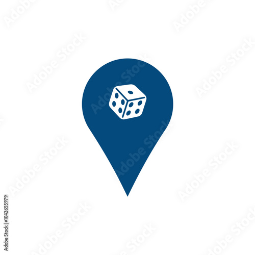 dice pin location logo design