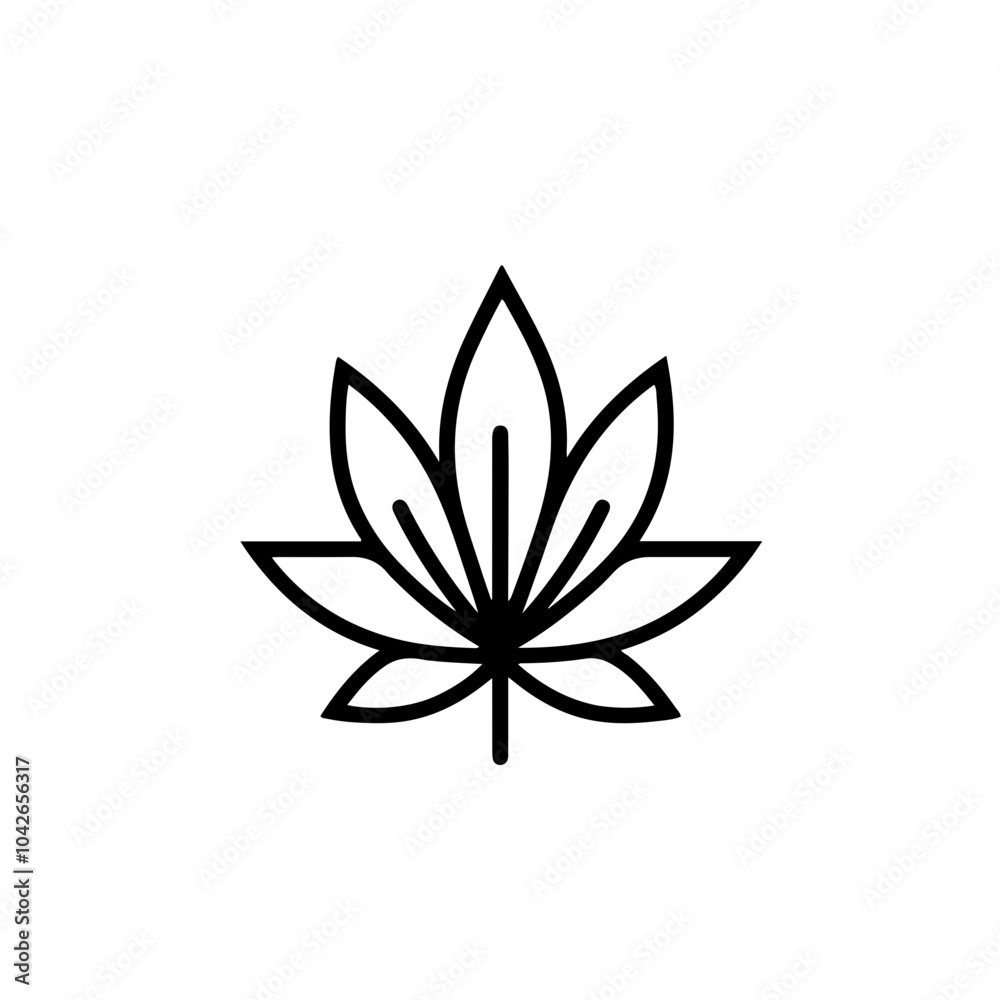 silhouette of cannabis leaf vector icon silhouette of cannabis leaf vector icon