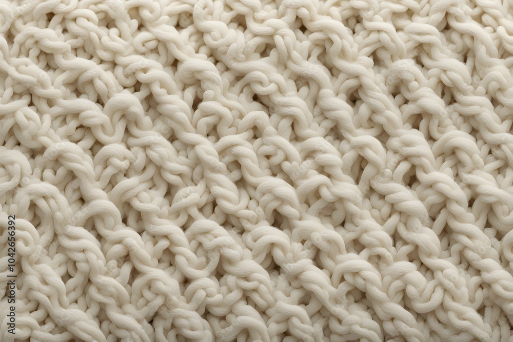 Thick woolen cable knit pattern emphasizing chunky strands in a warm off white, Ai Generated Thick woolen cable knit pattern emphasizing chunky strands in a warm off white, Ai Generated