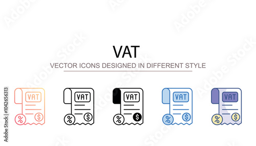 VAT icon design with white background stock illustration