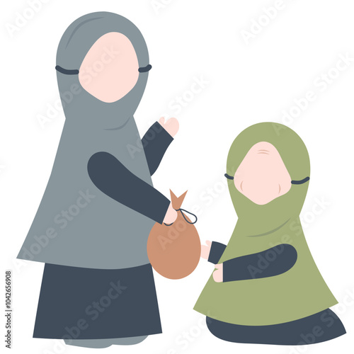 Muslimah Activity Illustration in Ramadan photo