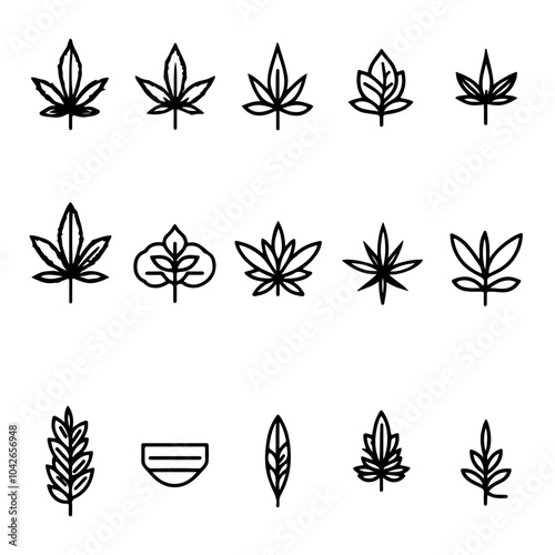 set of cannabis icons vector