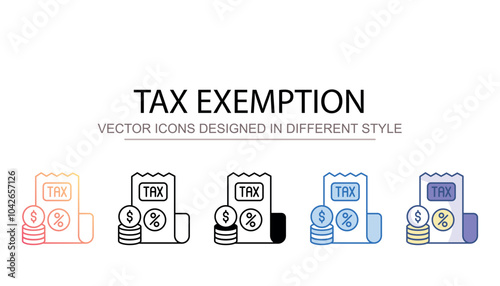 Tax Exemption icon design with white background stock illustration
