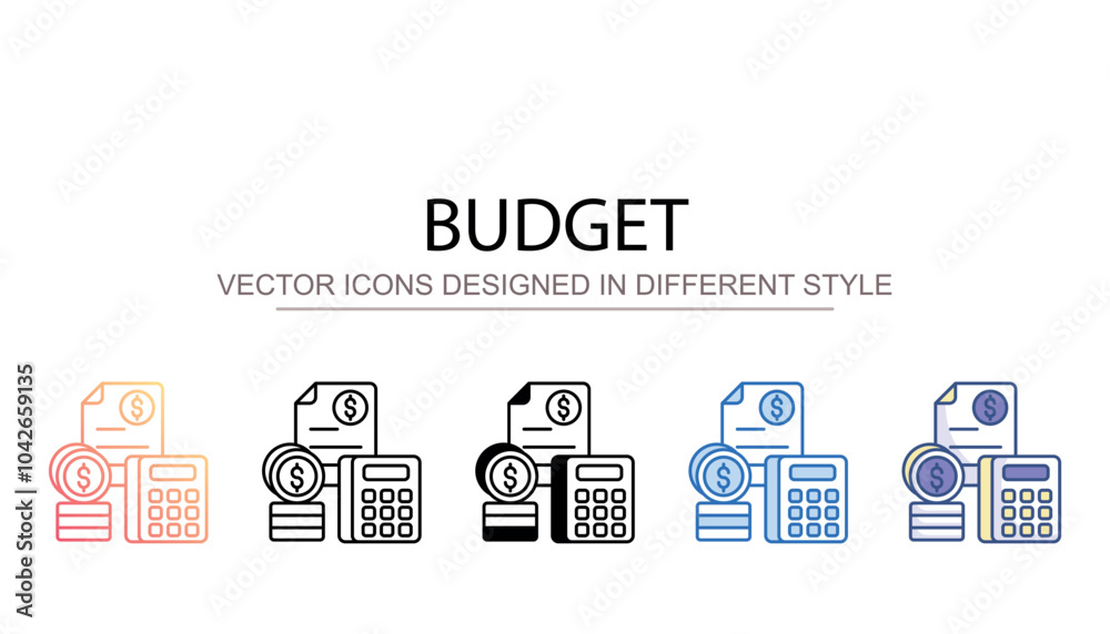 Budget icon design with white background stock illustration Budget icon design with white background stock illustration