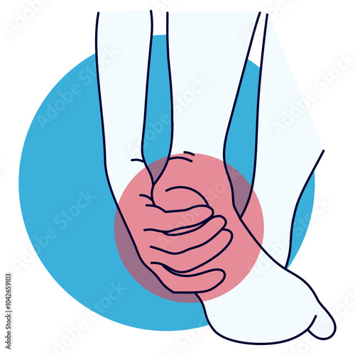 Hand and Leg Pain Illustration with Flat Design. Isolated Vector Graphic.