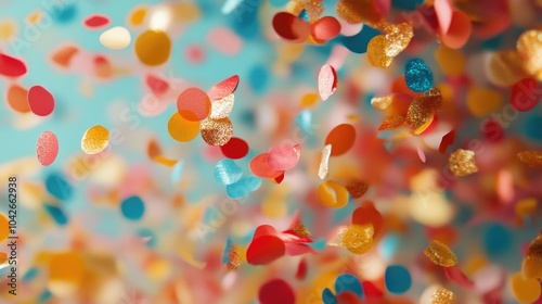 Colorful Confetti Falling in Celebration Background