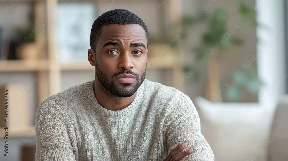 Contemplative Portrait of a Young Man in a Cozy Environment Reflecting on Life and Choices Contemplative Portrait of a Young Man in a Cozy Environment Reflecting on Life and Choices