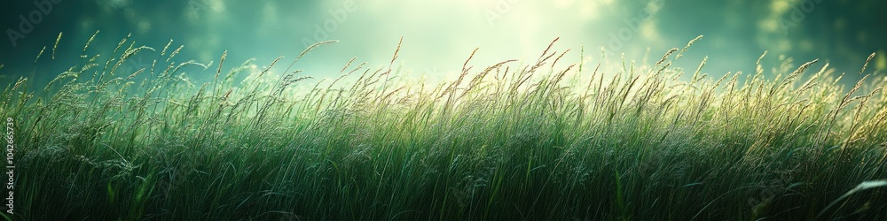 Lush green grass swaying gently in a serene, sunlit environment. Lush green grass swaying gently in a serene, sunlit environment.
