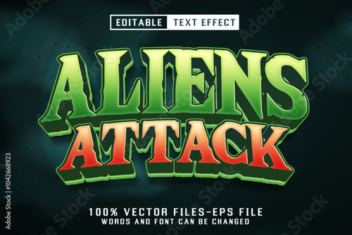 Aliens Attack 3d Text - Editable Text Effect