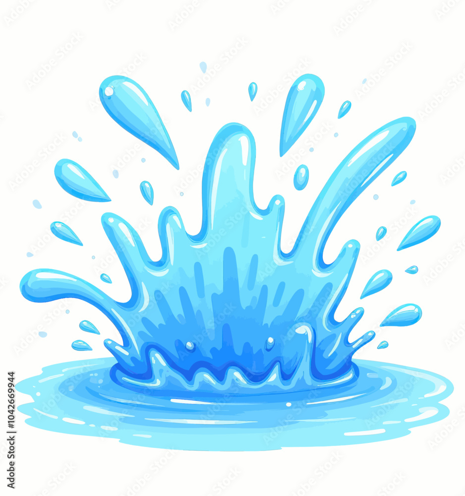 Obraz premium Blue Water Splash Illustration