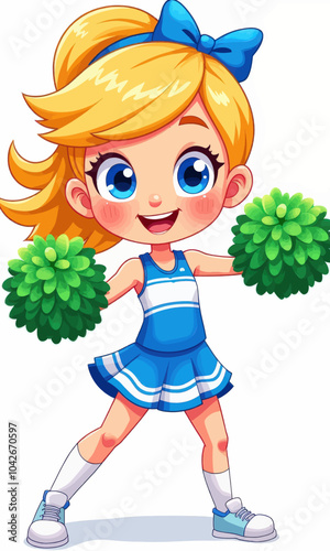 Cheerleader with Pom Poms 
