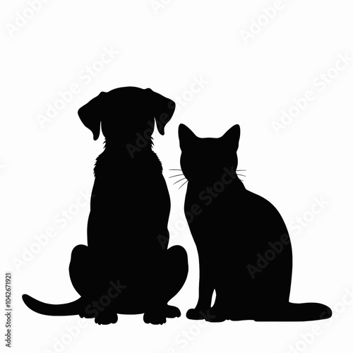 Dog and Cat Silhouettes 
