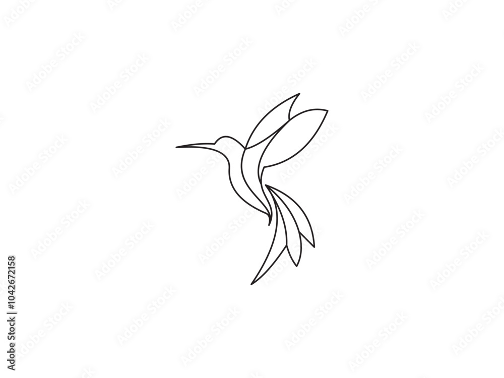 Obraz premium line art bird logo design.eps