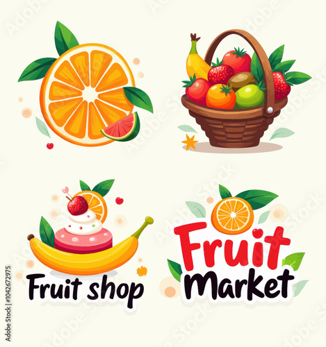 Fruit Shop and Market Logo Design  
