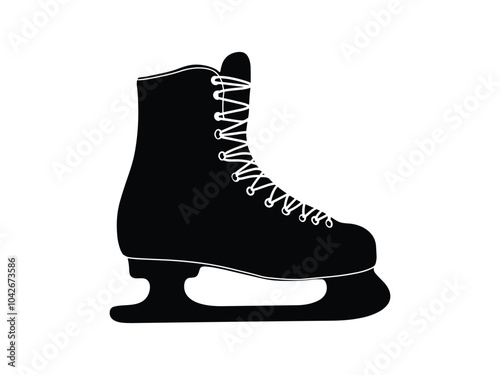 Christmas Ice Skate Silhouette - Festive Winter Sports Design for Holiday Decor